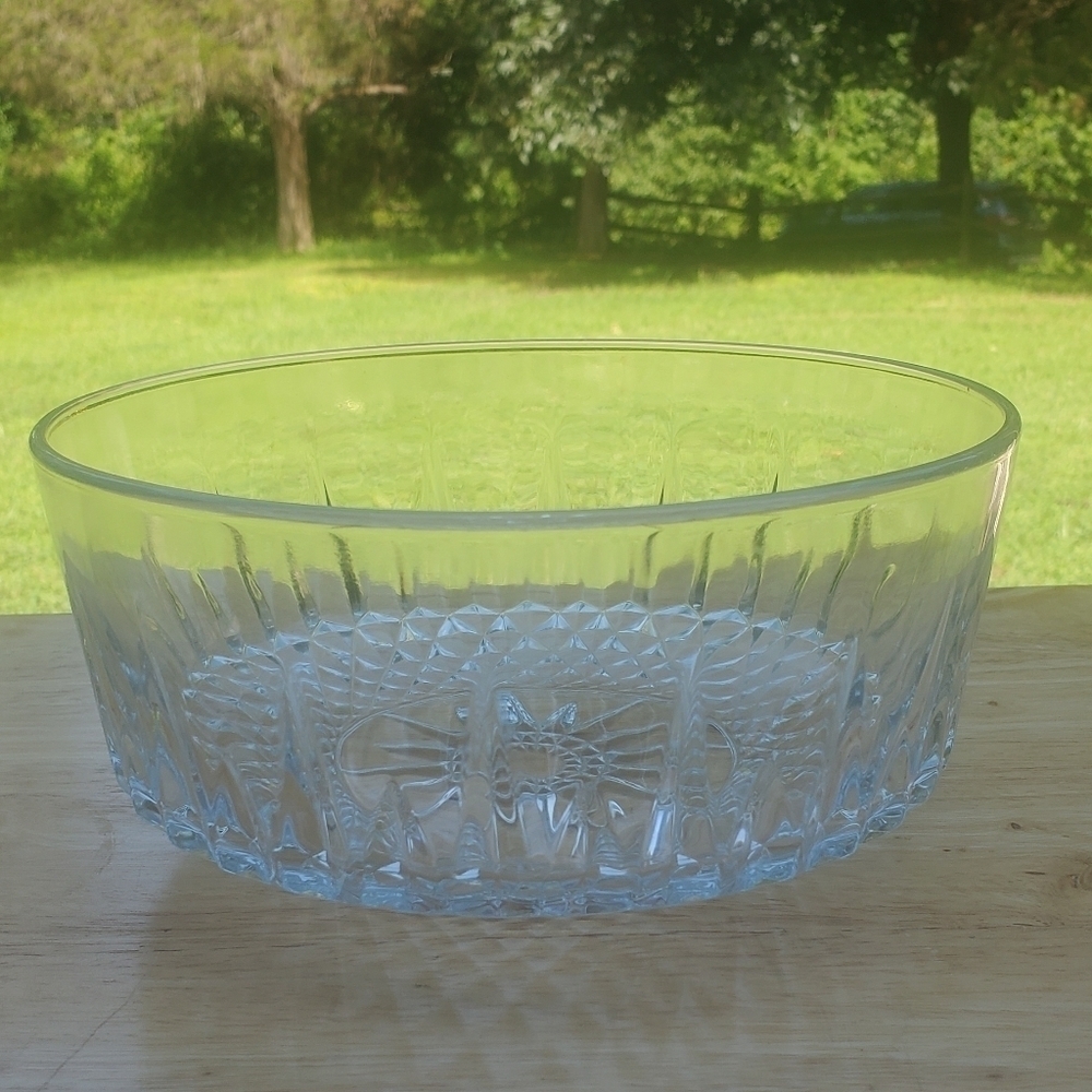 Vintage Arcoroc Desert Serving Bowl France Cut Glass Crystal